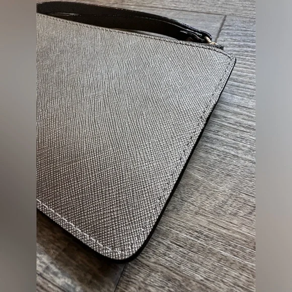 kate spade Mikas Pond Bee Zipper Wristlet - Metallic Silver Grey - Picture 14 of 17